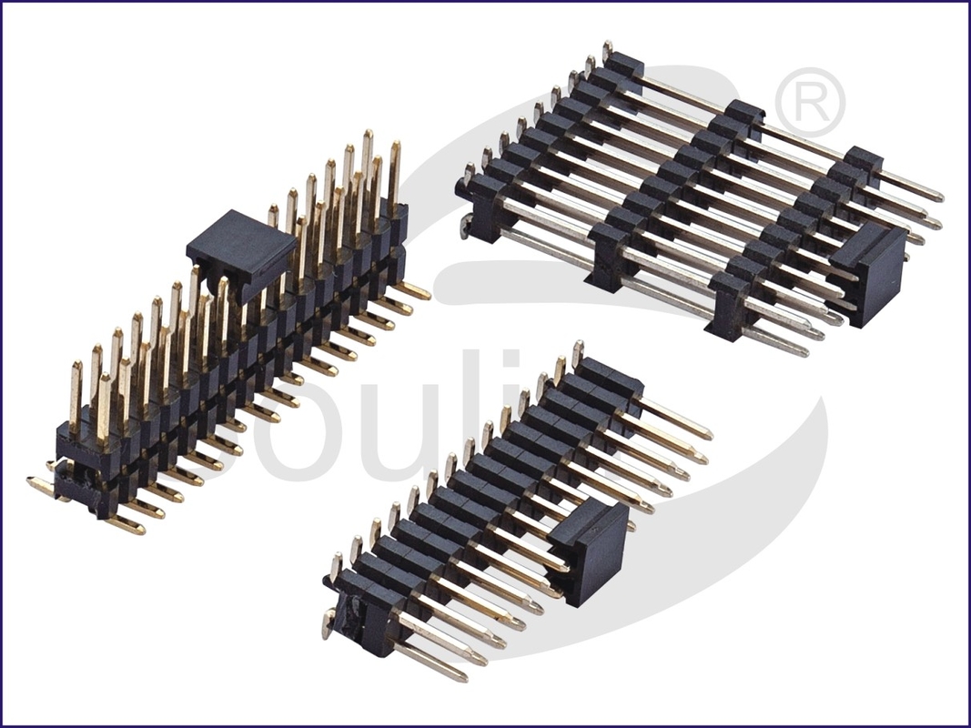 PBT PA6T 2.54 Mm Pitch Header 90 Degree Board To Board Connector