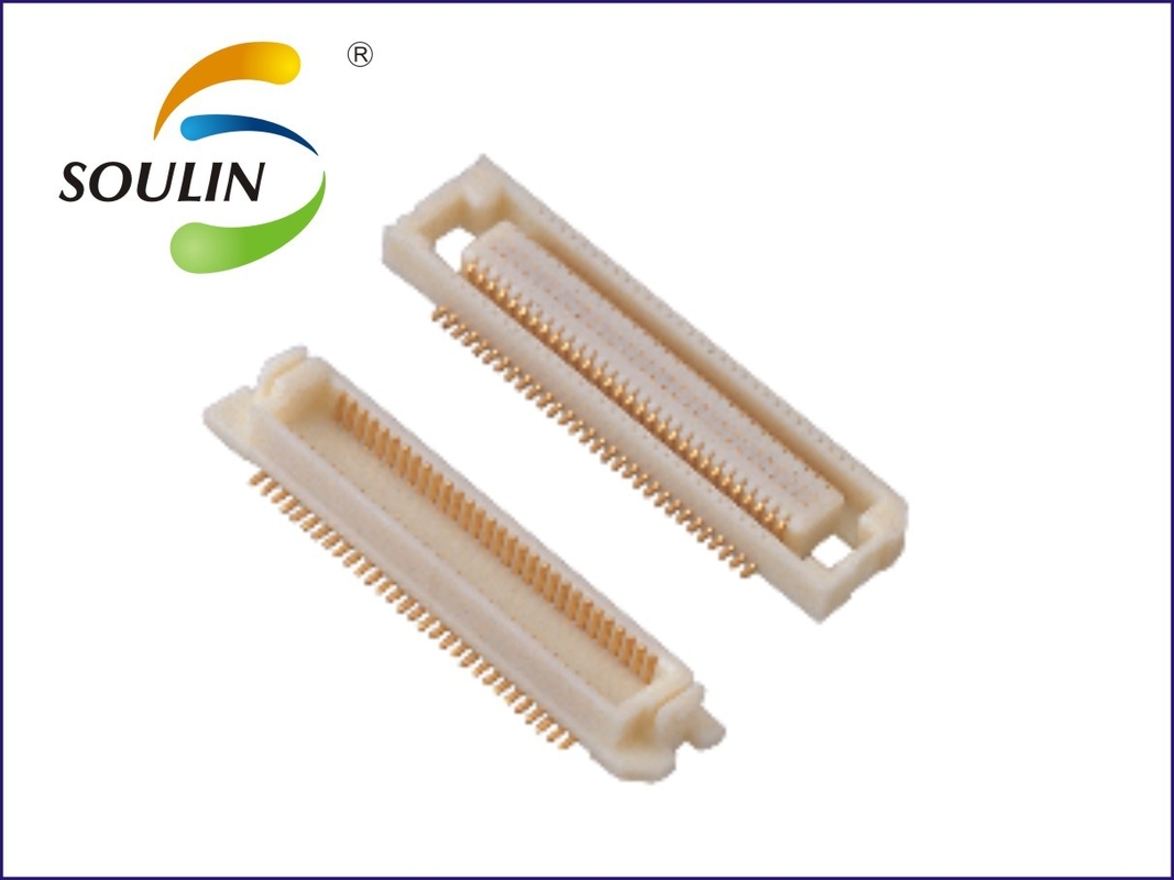 White LCP PCB Board To Board Connectors Female Header 0.5mm Pitch