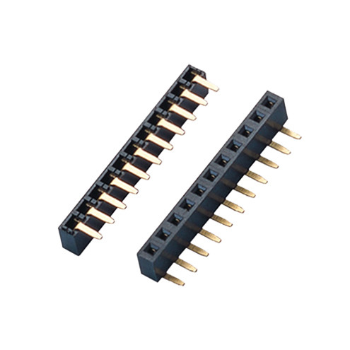 Gold Plated Female Header Connector Single Row Straight H4.3