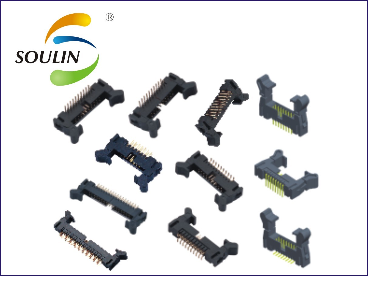 ISO14001 Plastic Ejector Header Straight Right Angle SMT PC3.0 PC2.5